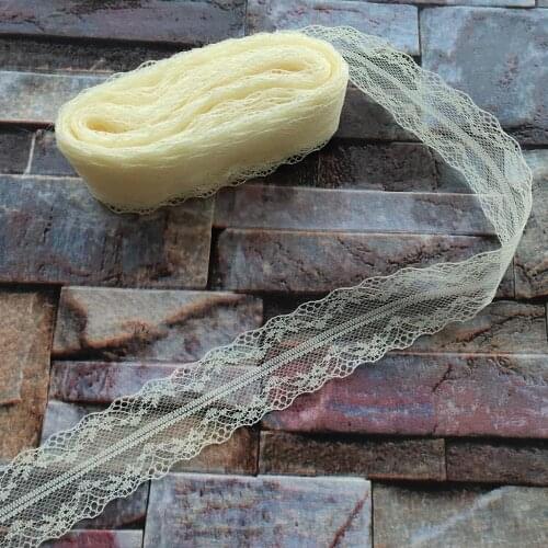 10 yards 35 mm width Beige bilateral lace ribbon For Sewing Decoration DIY jewelry decoration Clothing Accessories