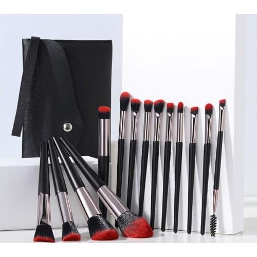 BANFI 14 pcs Red brush shadow makeup brush set makeup kit full professional eyeliner eyebrow brush Eye Shadow