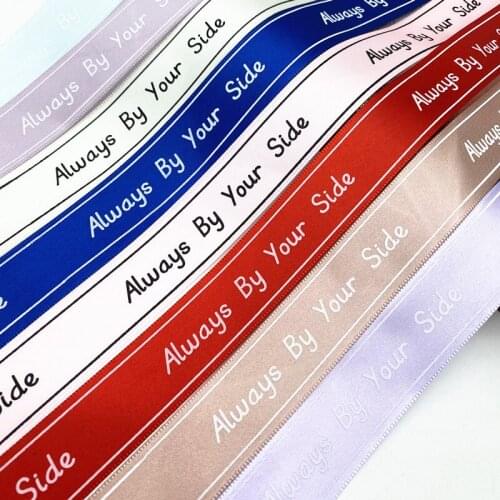 25mm Printed Word Color Ribbon Flowers Gift Wrapping Bow Decoration Handmade Diy Wedding Party Decoration #RoLi