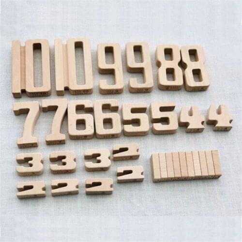 32pcs Number Building Blocks Beech Math Digital Toys Baby Balance Block Jenga Toy Montessori Educational Wooden Toys for Kids