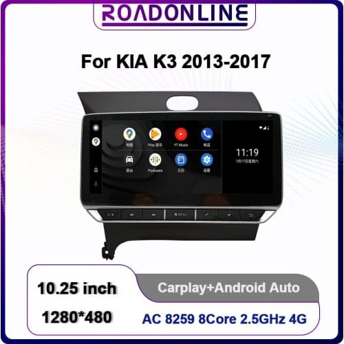 ROADONLINE 10.25 inch For Kia K3 LHD RHD Car Radio Multimedia Video Player Navigation GPS Android Octa Core 4+64G