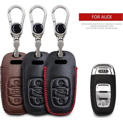KUKAKEY Car Logo Keychain Key Case For Audi A1 A4 B8 B6 B7 B9 B5 A3 8P 8V 8L A6 C6 C7 Q3 Q7 TT Anti-wear Key Cover Shell Bag
