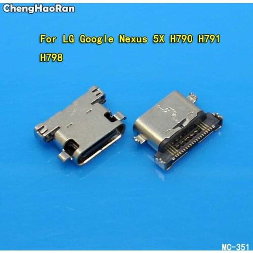 ChengHaoRan 2pcs TYPE C Micro USB Charger Charging Port Jack Socket Connector Repair Parts for LG Google Nexus 5X H790 H791 H798
