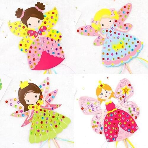 DIY Children Craft Toys Fairy Stick Handmade Princess Magic Stick Toy Handmade Materials Package Sticker Girl Gift