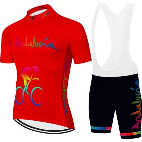 Andalucia Laser Cut Culotte Conjunto Masculino Equipacion Uniforme Maillot Ropa Completo Ciclismo Estivo Mallots Ciclismo Hombre