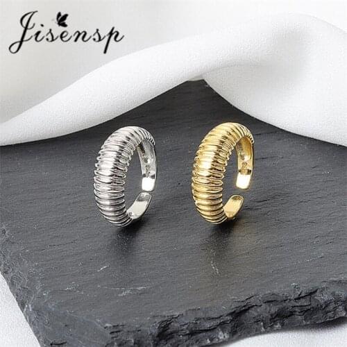 Jisensp Unique Geometric Twist Ring Bread Shape Finger Rings for Women Fashion Jewelry Accessories Gifts Bague Anillo Jewellery