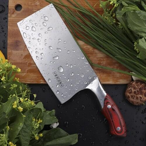 Chinese Kitchen Knife 4Cr13 High Carbon Cleaver Durable Chef Slicing Chopping Knife Ultra Sharp Blade Color Wood Handle Knives