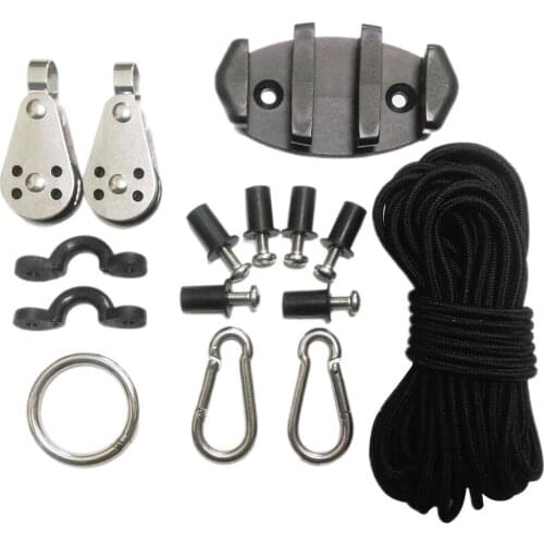 Kayak Anchor Stabilization Kit Strong Durable Rope Buckle Set Tether Seat Nylon Rope Pulley Rope Buckle