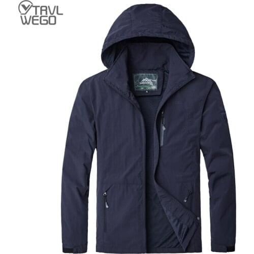 TRVLWEGO Men Spring Trekking Coat Jacket Cycling Outdoor Sportswear Parka Overcoat Hiking Travel Mountain Climbing 4XL 5XL