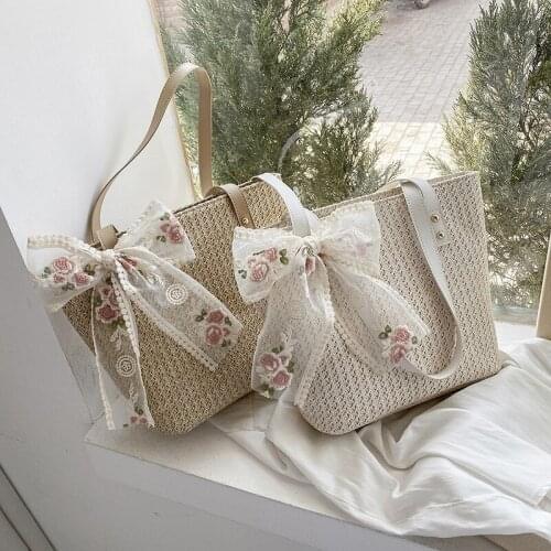 Summer Straw Bag Fashion Shoulder Bag For Women Large Capacity Lightweight Shopping Bag 2021