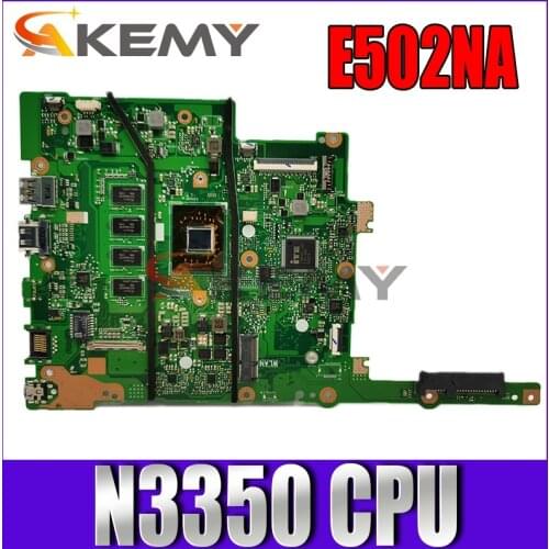 Akemy E502NA Laptop motherboard for ASUS VivoBook E502NA (15 inch) E502N original mainboard 4GB-RAM Celeron N3350 CPU