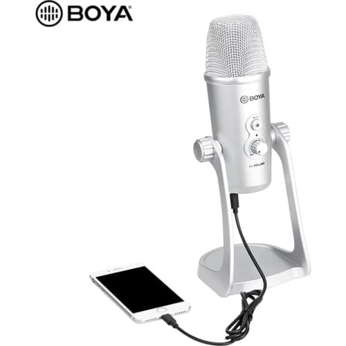 BOYA BY-PM700SP USB Tabletop Recording Microphone Computer Podcast Condenser Mic For Computer iPhone Android Recording