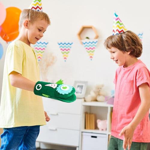 6Pcs Hand Puppet Making Kit Kid Favor Diy Handmade Material Early Learning Art Craft Felt Animal Toy Role Play Puppets For Child