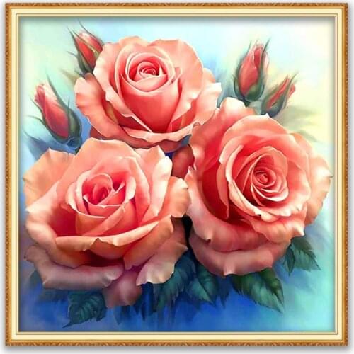 Flower DIY Embroidery Cross Stitch 11CT Kits Craft Needlework Set Printed Canvas Cotton Thread Home Decoration Hot Sell For Room