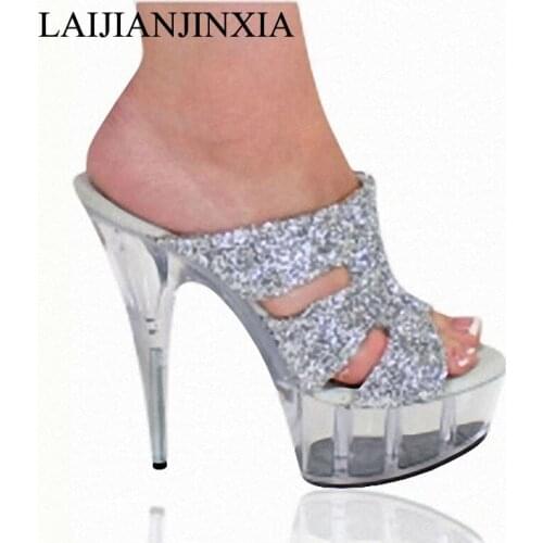 New low-profile luxury and 15CM crystal heels/sandals/nightclub Dance Shoes