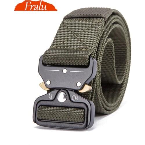 FRALU Military Equipment Knock Off Army Belt Mens Heavy Duty US Soldier Combat Tactical Belts Sturdy 100% Nylon Waistband