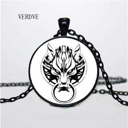 VERDVE tri-color optional Final Fantasy Wolf head crystal glass pendant necklace jewelry
