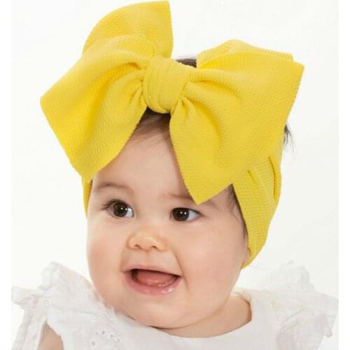 Baby Girl Headband Nylon Newborn Bowknot Hairband Cute Turban Elastic Hair Band For Kids Toddlers Hair Accessories For Infants
