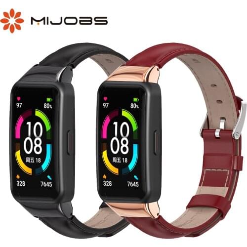Genuine Leather Strap For Huawei Honor Band 6 Smart Watch Bracelet for Honor 6 Wristband Replacement Strap For Huawei Band 6