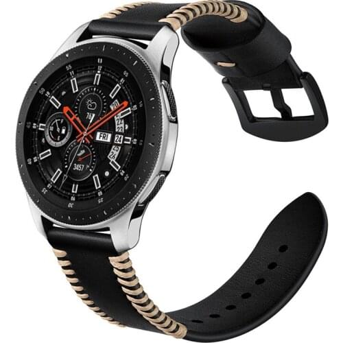 20mm 22mm Leather Watch Band For Samsung Galaxy Watch 3 45mm 41mm Active 2 44mm 40mm Gear S3 Galaxy Watch 42mm 46mm Strap