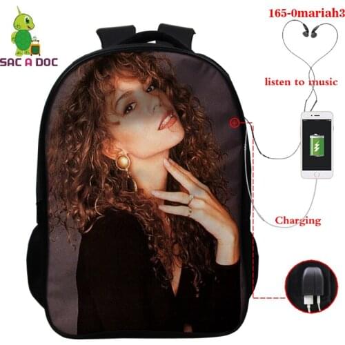 Mariah Carey 3d Print Backpack Fashion Surprise Gift Travel Rucksack Boys Girl School Bag 16inch High Quality Student Schoolbag