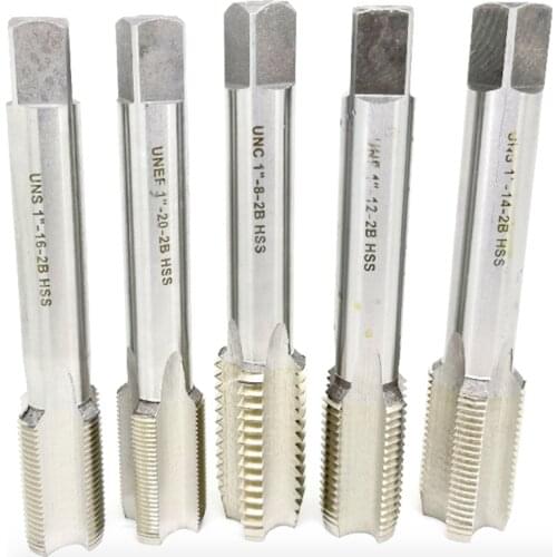 Free shipping 1pc of HSS6542 made American standard 1"-8/10/12/14/16/18/20/24/27/28/32 TPI machine tap for Steel workpiece work