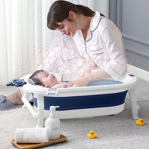 Foldable Baby Take A Bath Bathtub Non-Slip Folding Kids Bathtub Bathroom Basket Tub