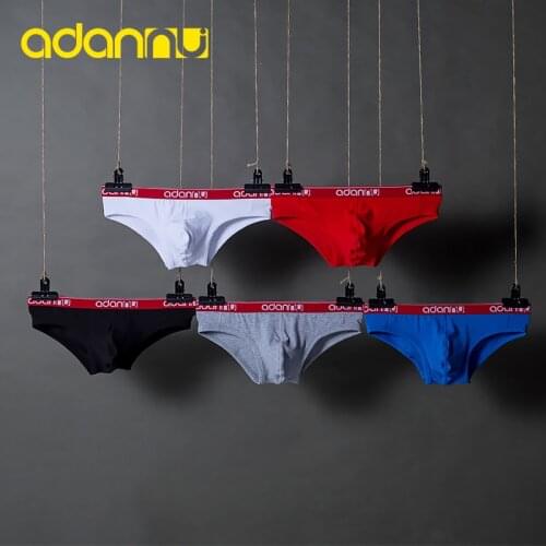 New Arrivals ADANNU Men Underwear Sexy Briefs Cotton Male Panties Elasticity U Pouch Mens Underpants Men Briefs 5 Color AD41