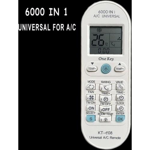 Universal Air Conditioner Air conditioning 6000 in 1 Remote Control For TOSHIBA PANASONIC SANYO FUJITSU DAIKIN KT-E08 Controle