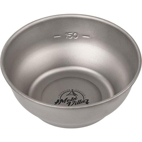 High Intensity Titanium Bowl Plate Ultralight Titanium Tableware Anti-Scald Bowl Dish Soup Bowl Outdoor Camping Hiking Cooking