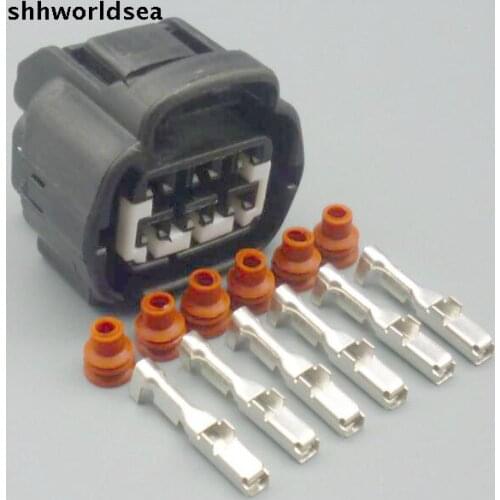 Worldgolden 5/30/100sets 2.2mm 6pin way waterproof connector Car taillight plug 7283-7062-40