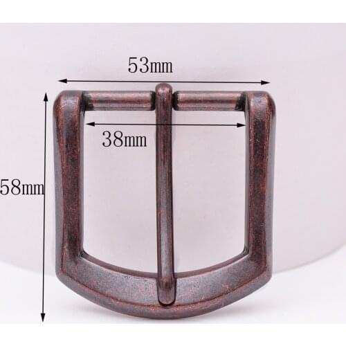 1-1/2" 55*53MM (INNER 38 MM) Antique Copper Heavy Square Single Prong Pin Clip Belt Buckle Replacement