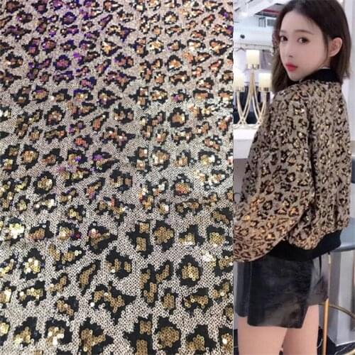 1 Yard Sequined Leopard Lace Fabric Africa Tulle Mesh Lace Fabric For Dress Clothing DIY Underwear Pajamas Craft