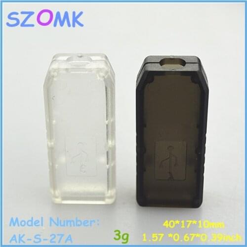 10 pieces a lot, electronic abs enclosure for usb 40*17*10mm plastic usb enclosure plastic electrical junction box