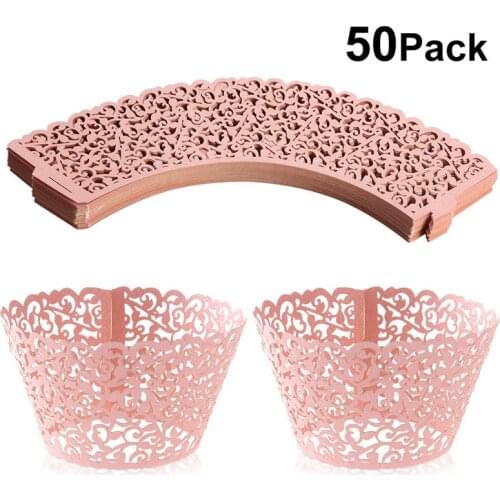 50pcs Lace Laser Cut Cupcake Wrapper Liner Gift Box Moon Cake/ Cupcake Packaging Box Baby Shower Handmade Cake Decoration
