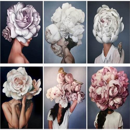 DIY 5D Diamond Painting Flower Art Diamond Embroidery Full Round Drill Resin Cross Stitch Mosaic Rhinestones Home Decor Art Gift