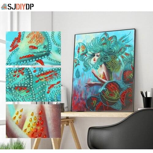 SJDIYDP Diamond Painting Mosaic Art Part Special Shaped Drill 5D DIY Dress Lady Handwork Rhinestones Embroidery Cross Stitch Art