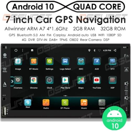 Android 10 Car Goods Radio GPS Bluetooth Audio Stereo Auto Autoradio For VW Nissan Hyundai Toyota CR-V KIA 4G WIFI USB FM 2Din