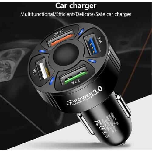 4 Ports USB Car Charger Quick Charge 3.0 Fast Car Cigarette Lighter For Samsung Huawei Xiaomi iphone Car Charger QC 3.0