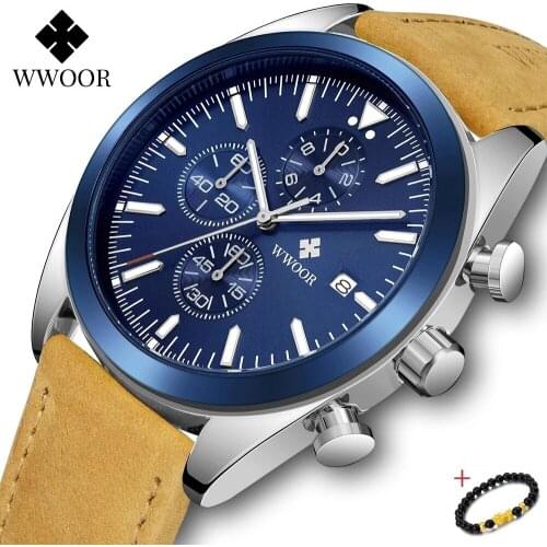 WWOOR Chronograph Watches Men Luxury Gold Full Steel Fashion Military Quartz WristWatch Waterproof Sports Relogio Masculino 2021