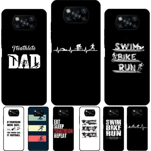 Triathlon Swim Bike Run For POCO X3 Pro F2 F3 M3 Pro Case For Xiaomi Mi Note 10 Lite 9T 10T Pro Mi 11 Ultra Cover