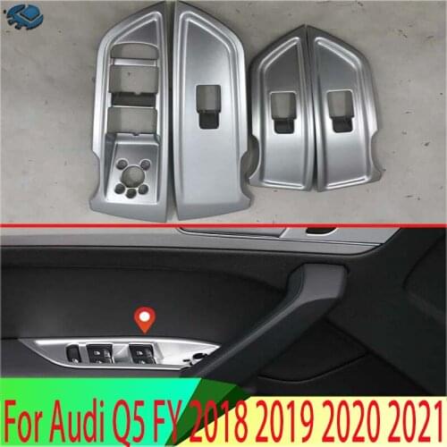 For Audi Q5 FY 2018 2019 Decorate Accessories ABS Chrome Matte Door Window Armrest Cover Switch Panel Trim Molding Garnish