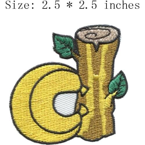 Tree D 2.5"wide new font embroidery patch for fotomurales diosa/artesanato/yellow color D