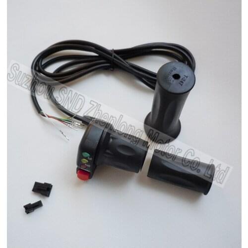 24V 36V 48V E-bike Half Twist Throttle with Battery Indicator/ on/off button/lithium battery handle grip G-L134