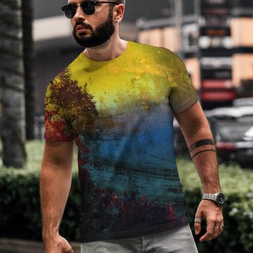 New Rust Graffiti Print T Shirt Oversize Men T-shirt Men Tops Tees Summer Short Sleeved Casual Loose Tshirt for Male Clothing