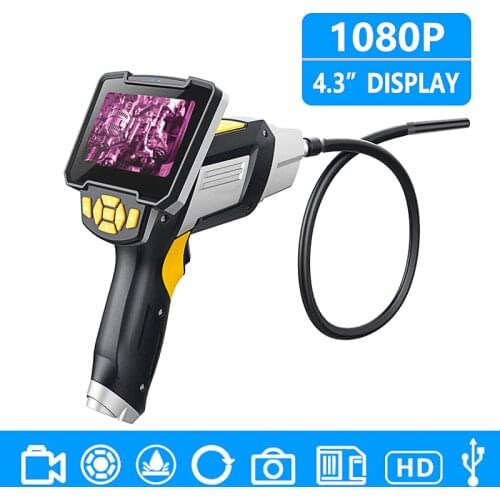 HD Endoscope 1080P 4.3 inch 8mm Inspection Camera for Auto Repair Tool IP67 Waterproof Snake Tube Borescopes 30