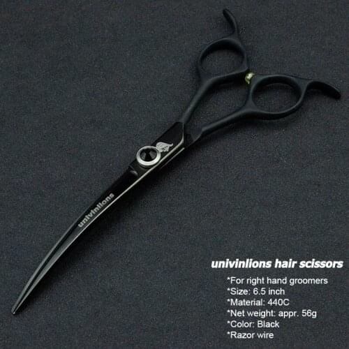 6.5" Pet Dogs Gromming Scissors Down Curved Shears Sharp Edge Animals Cat Hair Cutting Stainless Steel Barber Cutting Tools