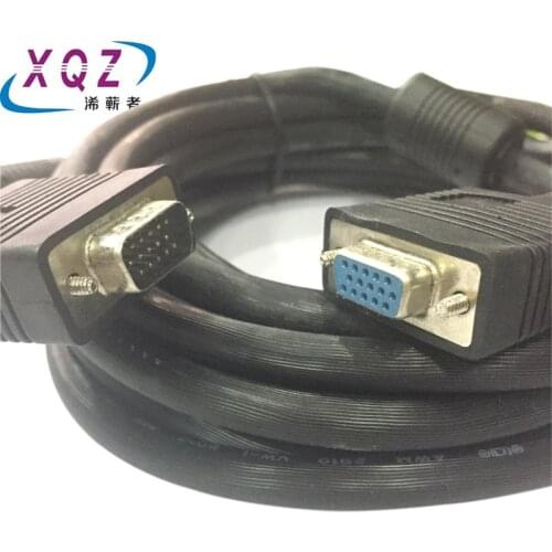 VGA cable vga extension cable male to female HD15pin M/F 3+6 pure copper black pvc jacket 1.5M3M5M10m