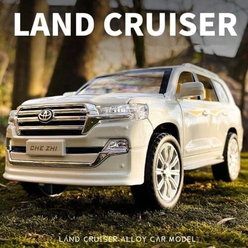 1:24 Toyota Land Cruiser SUV Alloy Car Model Diecast Metal Toy Off-road Vehicles Car Model Sound Light Collection Childrens Gift