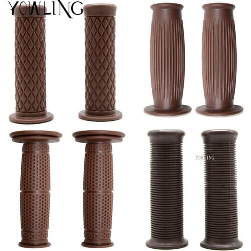 Motorcycle 7/8'' Retro Vintage Rubber Handlebar Hand Grips Bar End for MOTO GUZZI V9 yamaha XSR900 ducati Scrambler BMW R-nineT